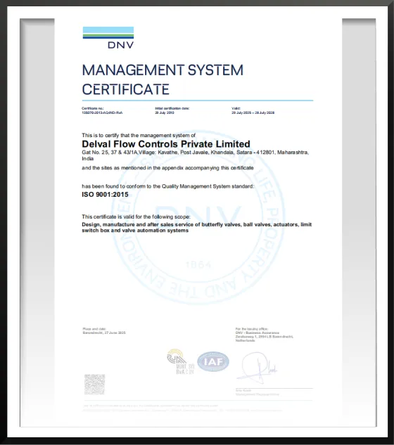 ISO 9001 - Quality Management System certificate