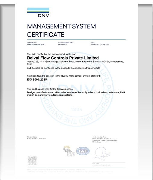 ISO 9001 - Quality Management System certificate